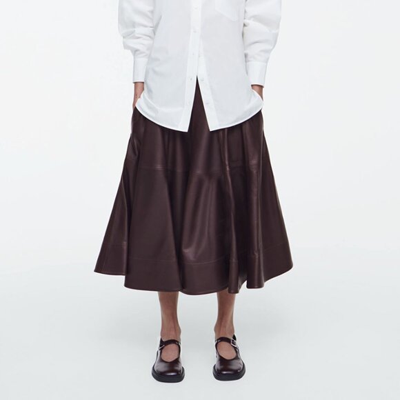 NWT COS CHUNKY LEATHER MARY-JANE SHOES BORDEAUX or BURGUNDY - Picture 3 of 7